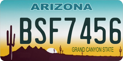 AZ license plate BSF7456