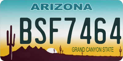 AZ license plate BSF7464