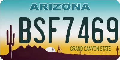 AZ license plate BSF7469