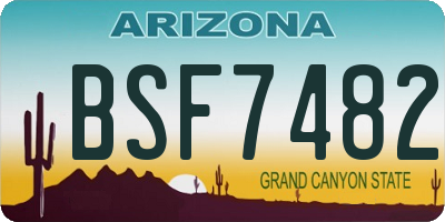 AZ license plate BSF7482