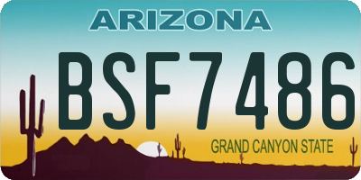 AZ license plate BSF7486