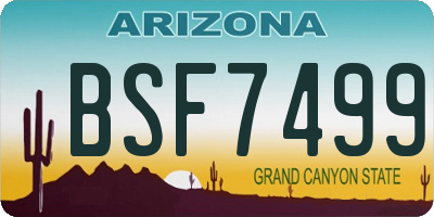 AZ license plate BSF7499