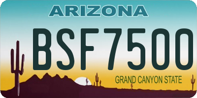 AZ license plate BSF7500