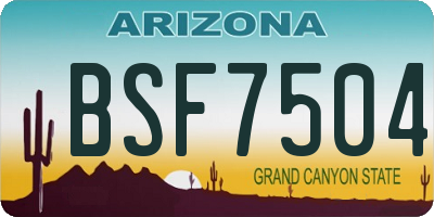 AZ license plate BSF7504