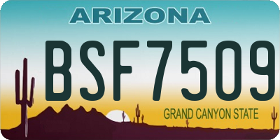 AZ license plate BSF7509