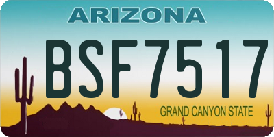 AZ license plate BSF7517