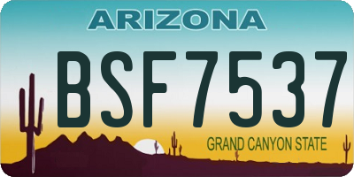 AZ license plate BSF7537