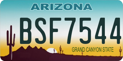 AZ license plate BSF7544
