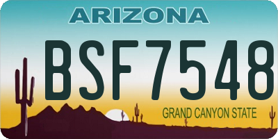 AZ license plate BSF7548