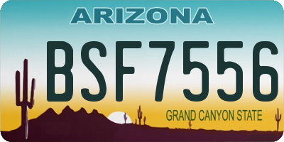 AZ license plate BSF7556