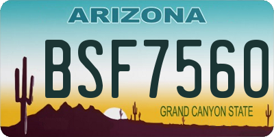 AZ license plate BSF7560