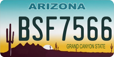 AZ license plate BSF7566