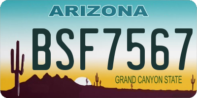 AZ license plate BSF7567
