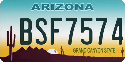 AZ license plate BSF7574