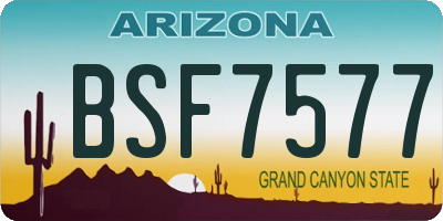 AZ license plate BSF7577