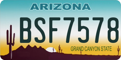 AZ license plate BSF7578