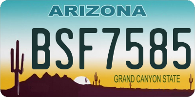 AZ license plate BSF7585
