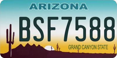 AZ license plate BSF7588