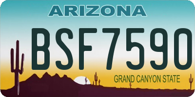 AZ license plate BSF7590