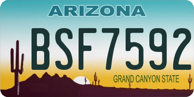 AZ license plate BSF7592