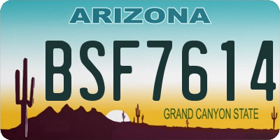 AZ license plate BSF7614