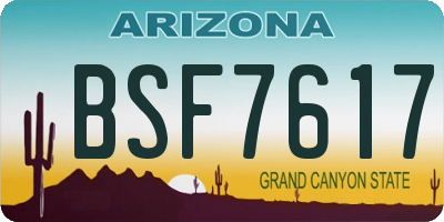 AZ license plate BSF7617