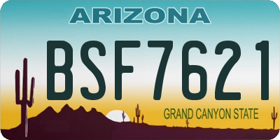 AZ license plate BSF7621