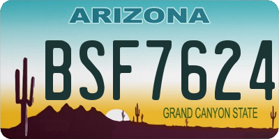 AZ license plate BSF7624