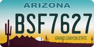 AZ license plate BSF7627