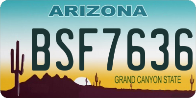AZ license plate BSF7636