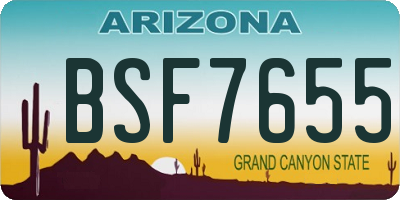 AZ license plate BSF7655