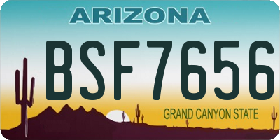 AZ license plate BSF7656