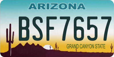 AZ license plate BSF7657