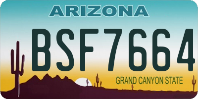 AZ license plate BSF7664