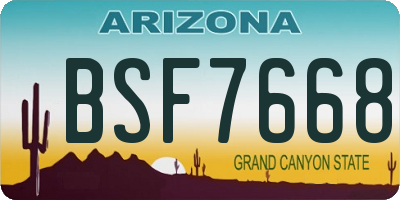 AZ license plate BSF7668