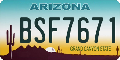 AZ license plate BSF7671