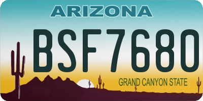 AZ license plate BSF7680
