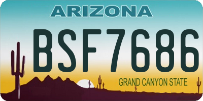 AZ license plate BSF7686