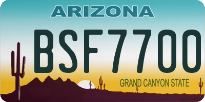 AZ license plate BSF7700