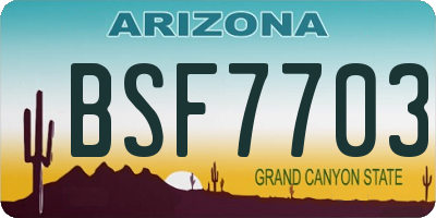 AZ license plate BSF7703