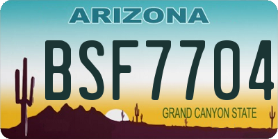 AZ license plate BSF7704