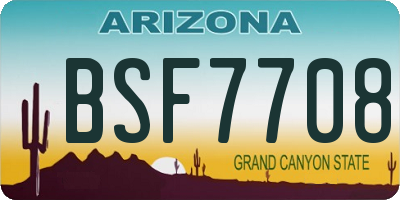 AZ license plate BSF7708