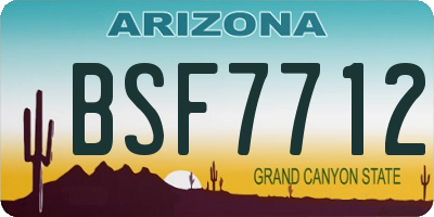 AZ license plate BSF7712