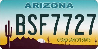 AZ license plate BSF7727