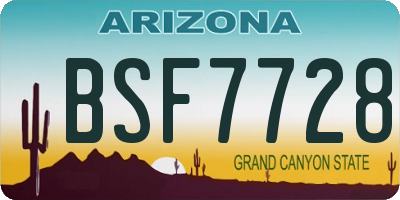 AZ license plate BSF7728