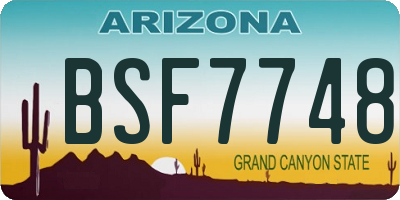 AZ license plate BSF7748