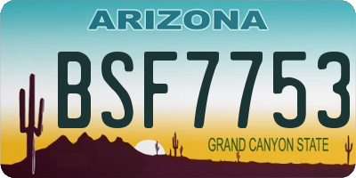 AZ license plate BSF7753