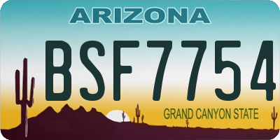 AZ license plate BSF7754