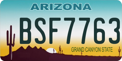 AZ license plate BSF7763