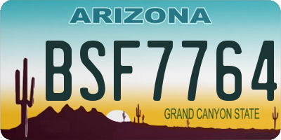 AZ license plate BSF7764